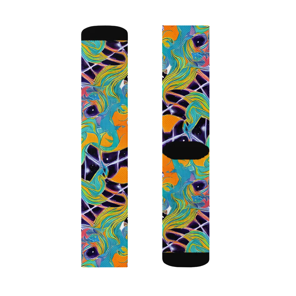Prism Comet on Socks — Left Sock