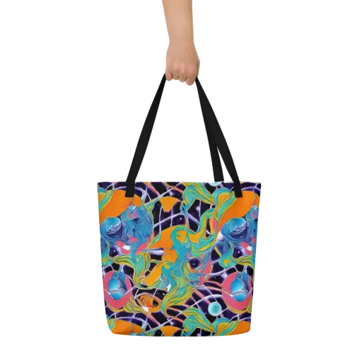 Prism Comet on a Large Tote Bag W/ Pocket