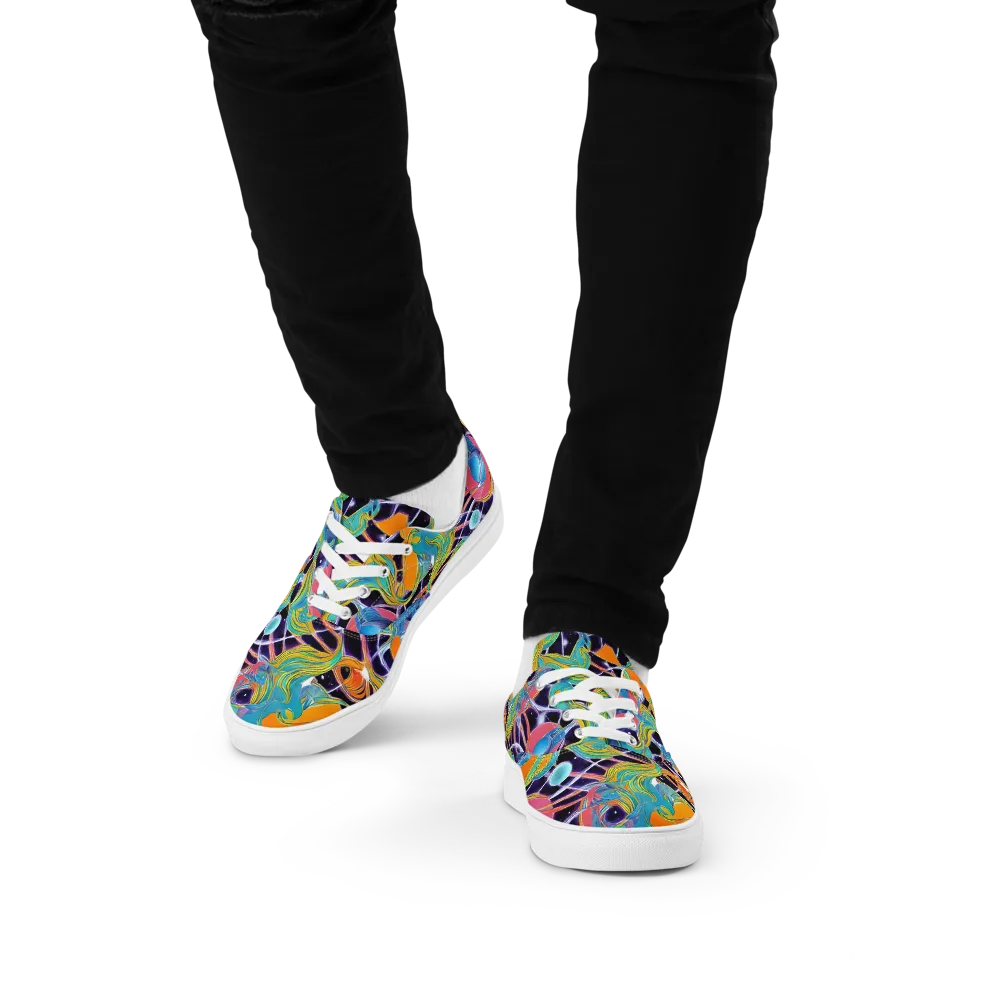 Prism Comet on Men's Lace-Up Canvas Shoes — Front