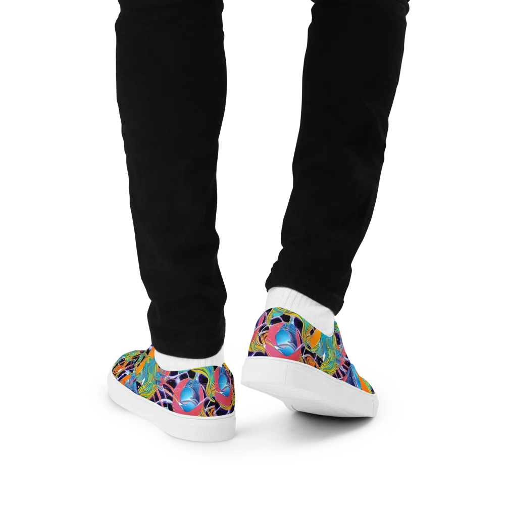Prism Comet on Men's Lace-Up Canvas Shoes — Back
