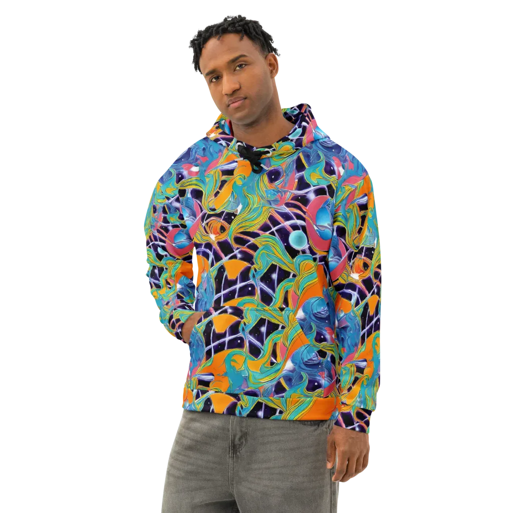 Prism Comet on Cotton Hoodie — Left Front