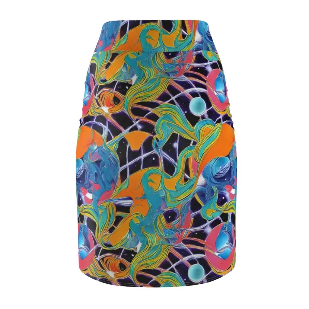Prism Comet on Pencil Skirt — Back