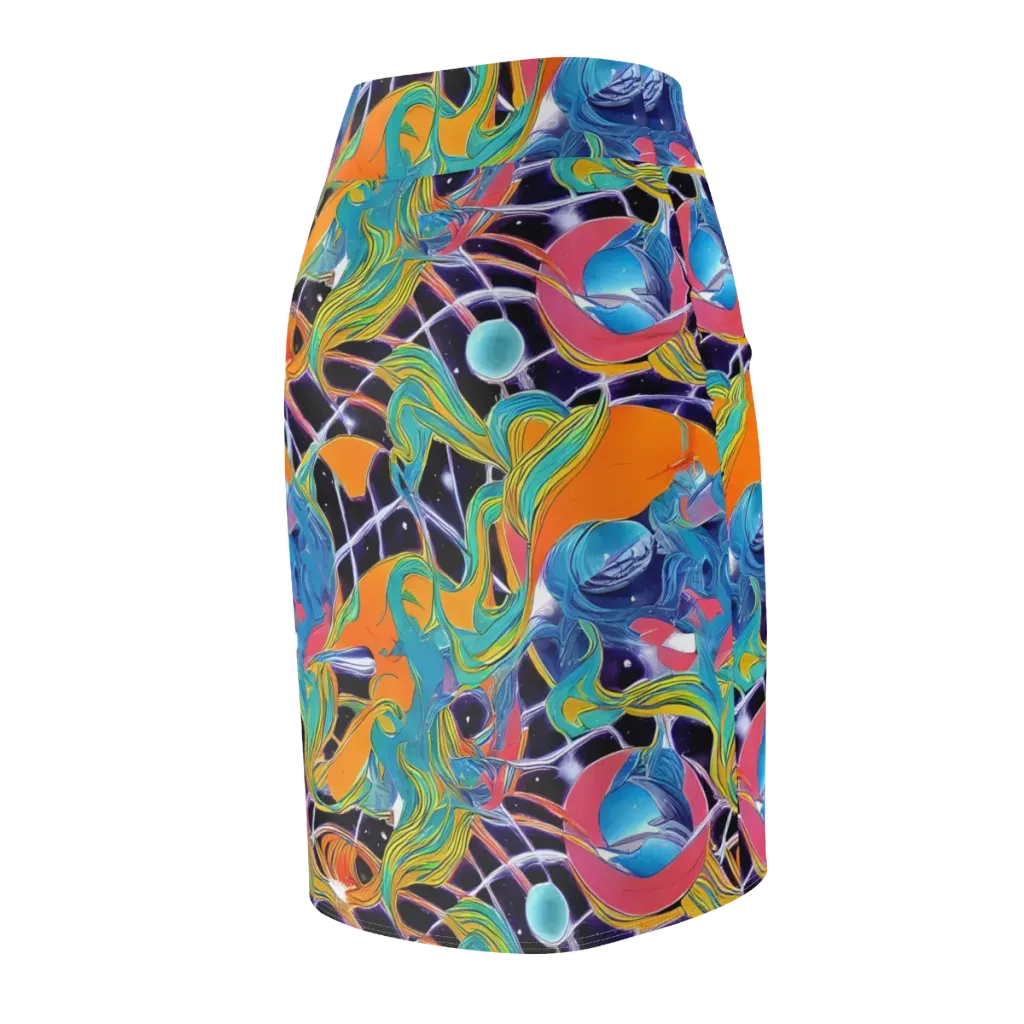 Prism Comet on Pencil Skirt — Back Side