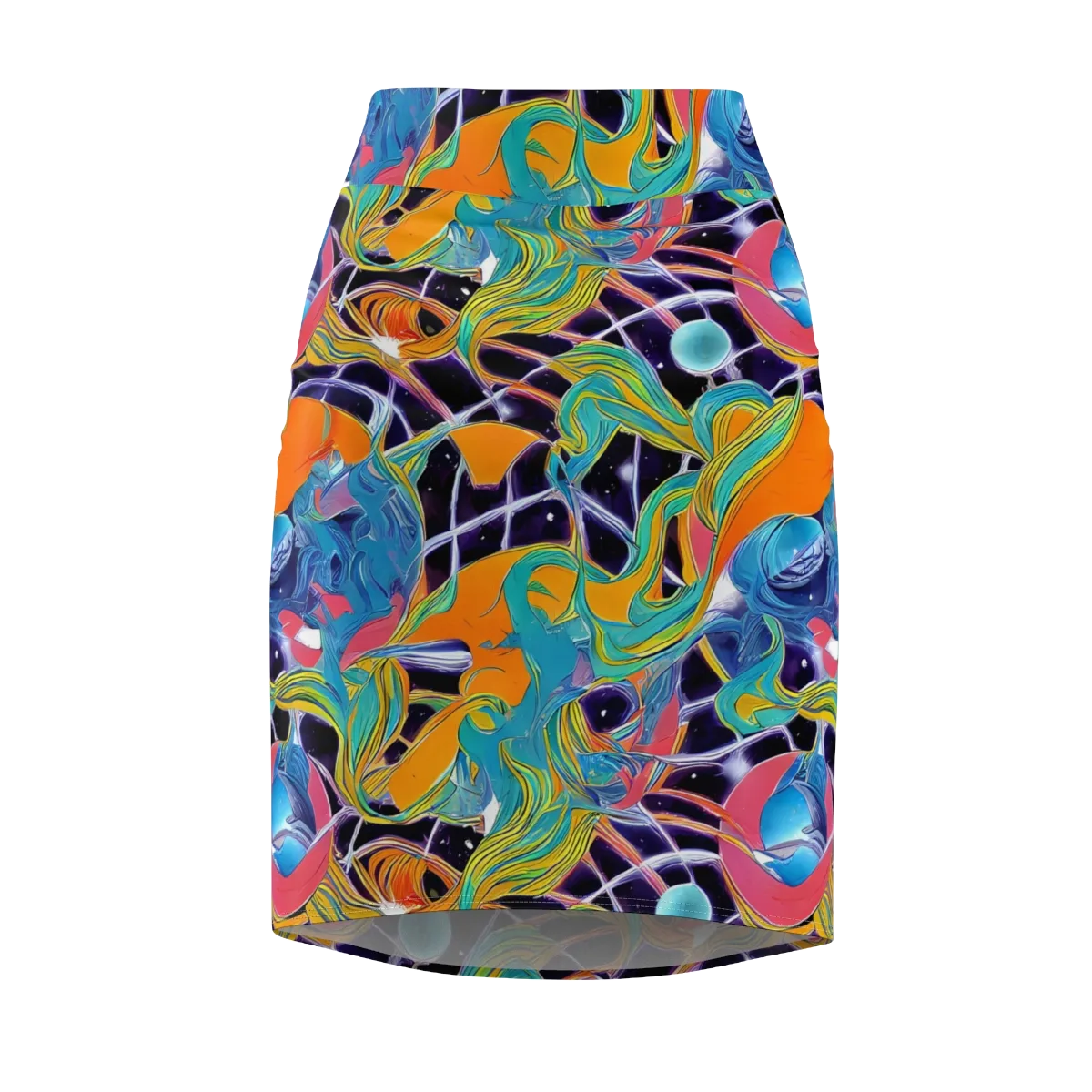 Prism Comet on Pencil Skirt — Front
