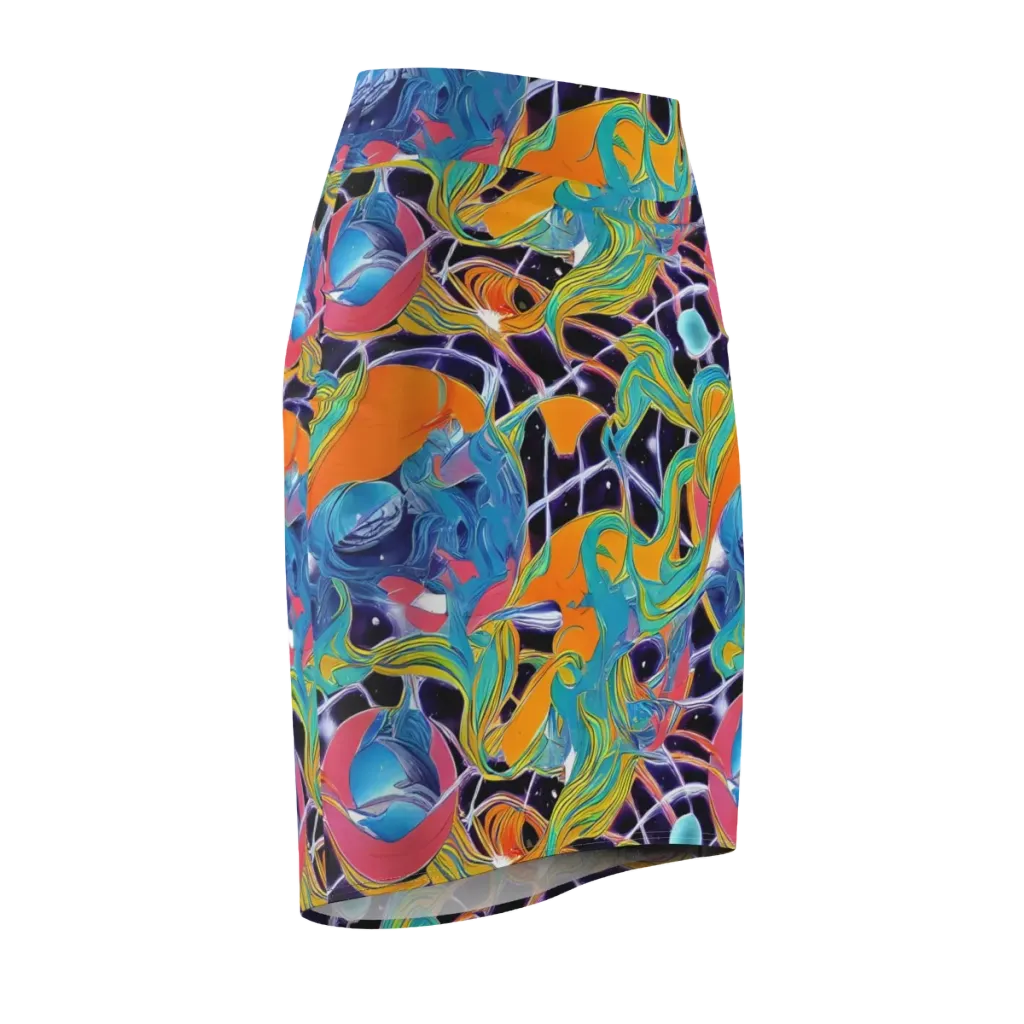 Prism Comet on Pencil Skirt — Front Side