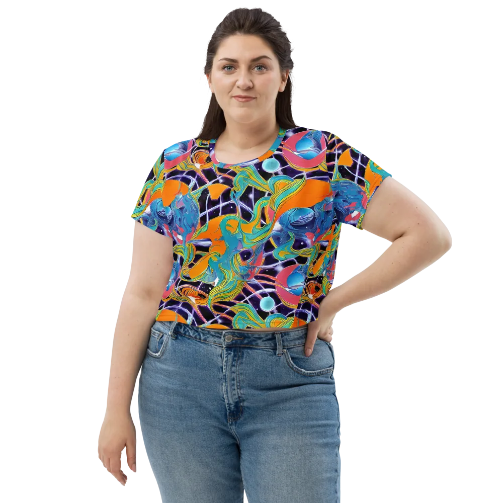 Prism Comet on Crop Tee — Front