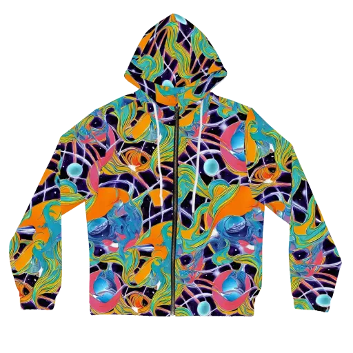 Prism Comet on a Women's Full-Zip Hoodie