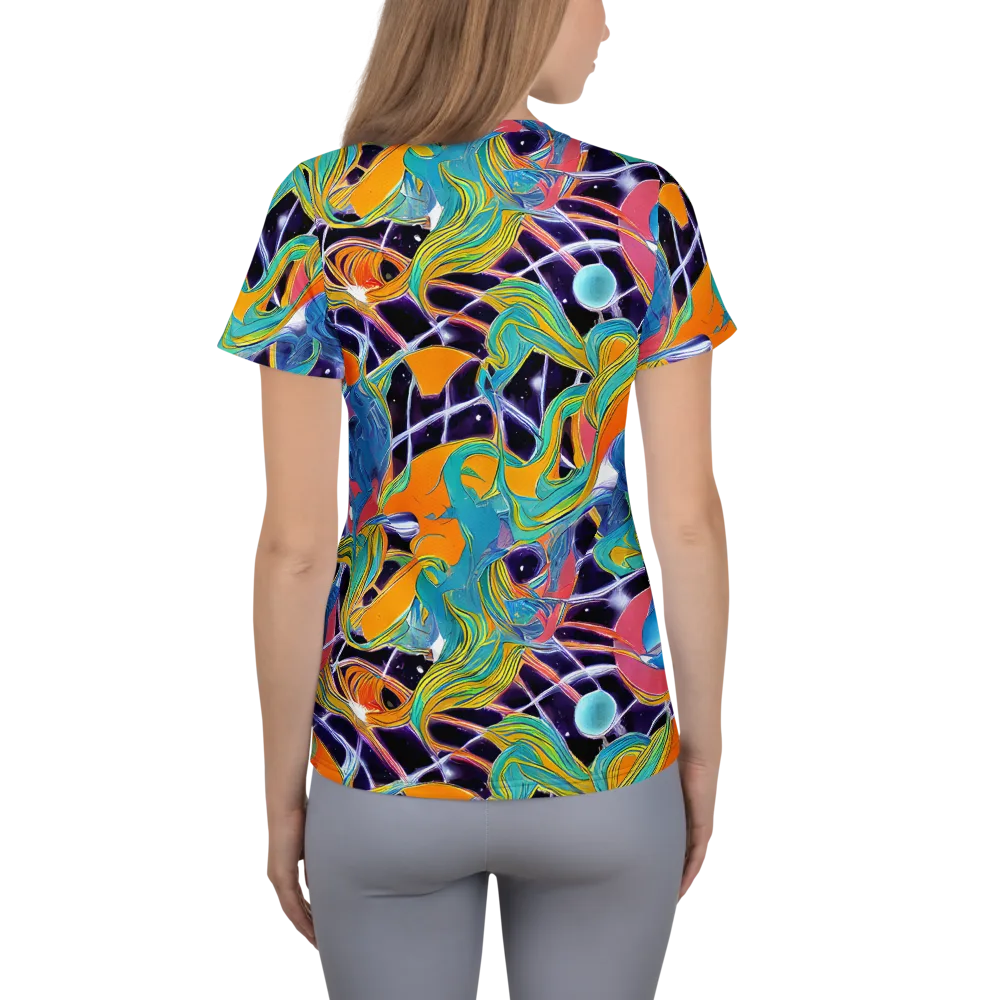 Prism Comet on Women's Athletic T-Shirt — Back
