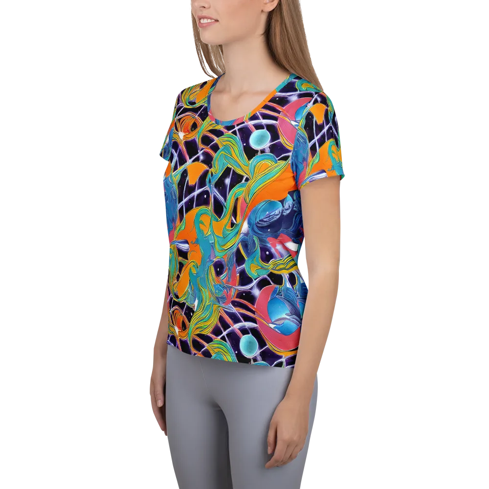 Prism Comet on Women's Athletic T-Shirt — Left