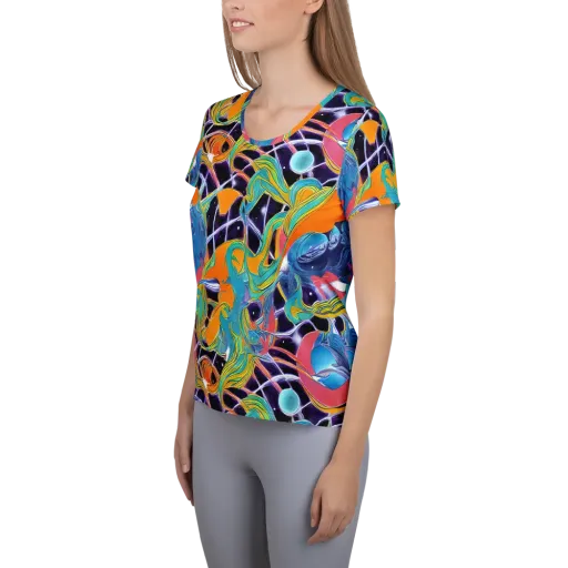 Prism Comet on a Women's Athletic T-Shirt