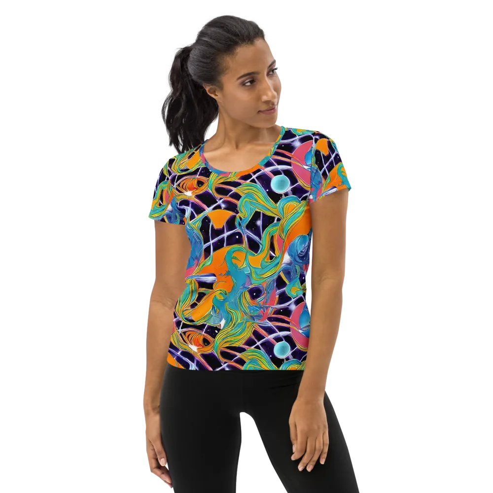 Prism Comet on Women's Athletic T-Shirt — Front