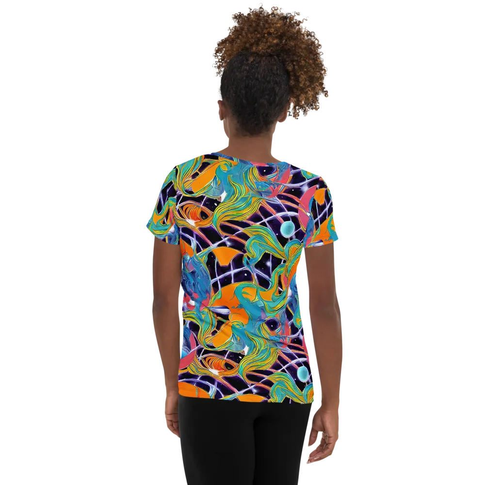 Prism Comet on Women's Athletic T-Shirt — Back