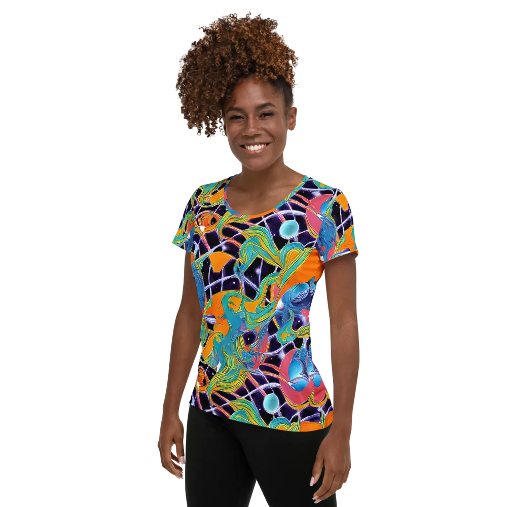 Prism Comet on Women's Athletic T-Shirt — Left