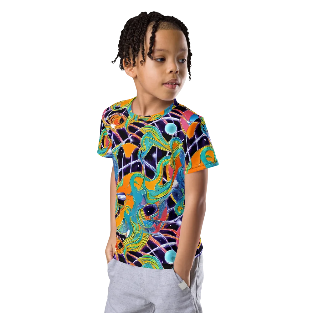 Prism Comet on Kids Crew Neck T-Shirt — Left Front