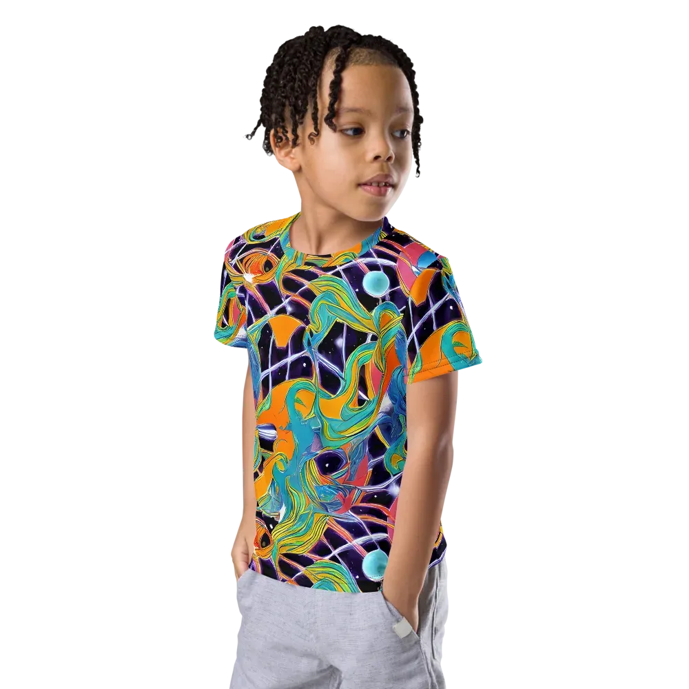 Prism Comet on Kids Crew Neck T-Shirt — Left Front