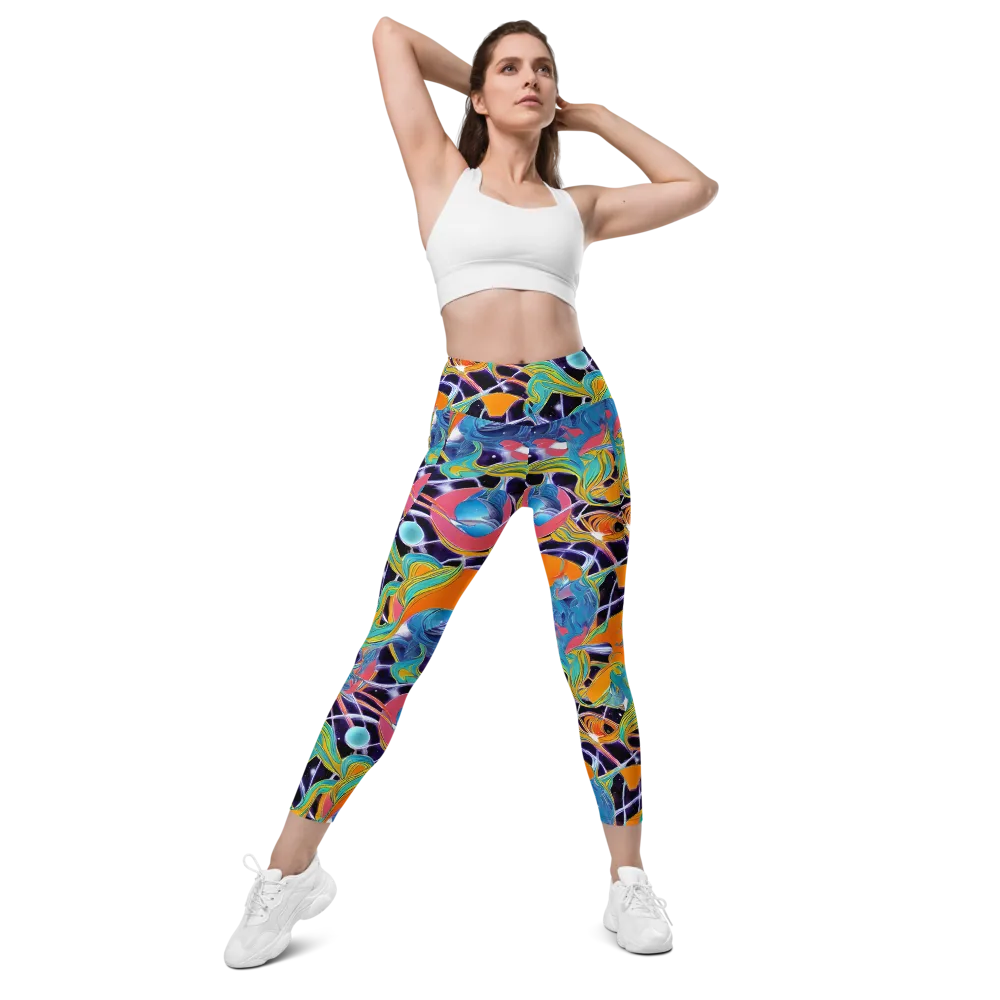 Prism Comet on Leggings with Pockets — Front