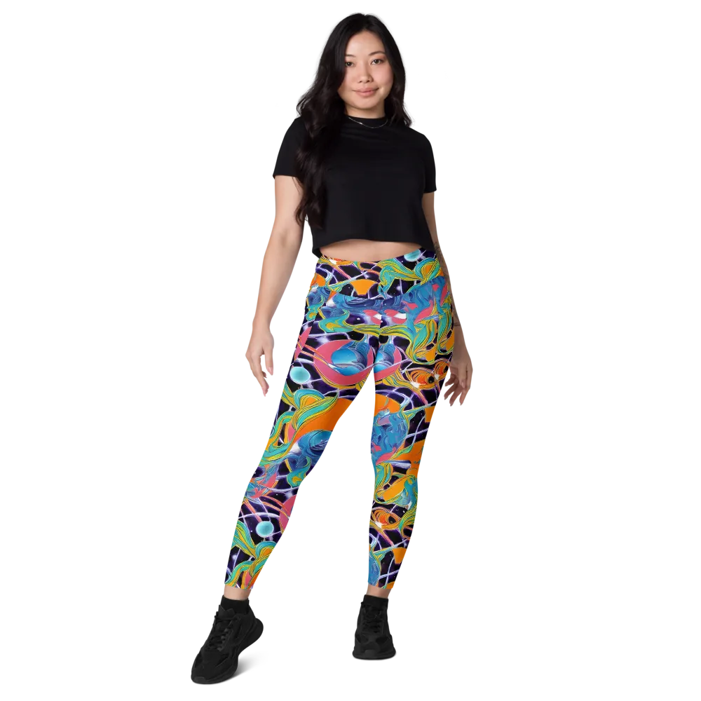 Prism Comet on Leggings with Pockets — Front