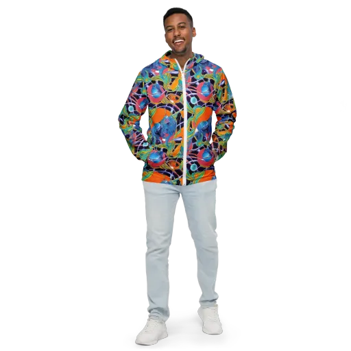 Prism Comet on a Men's Windbreaker