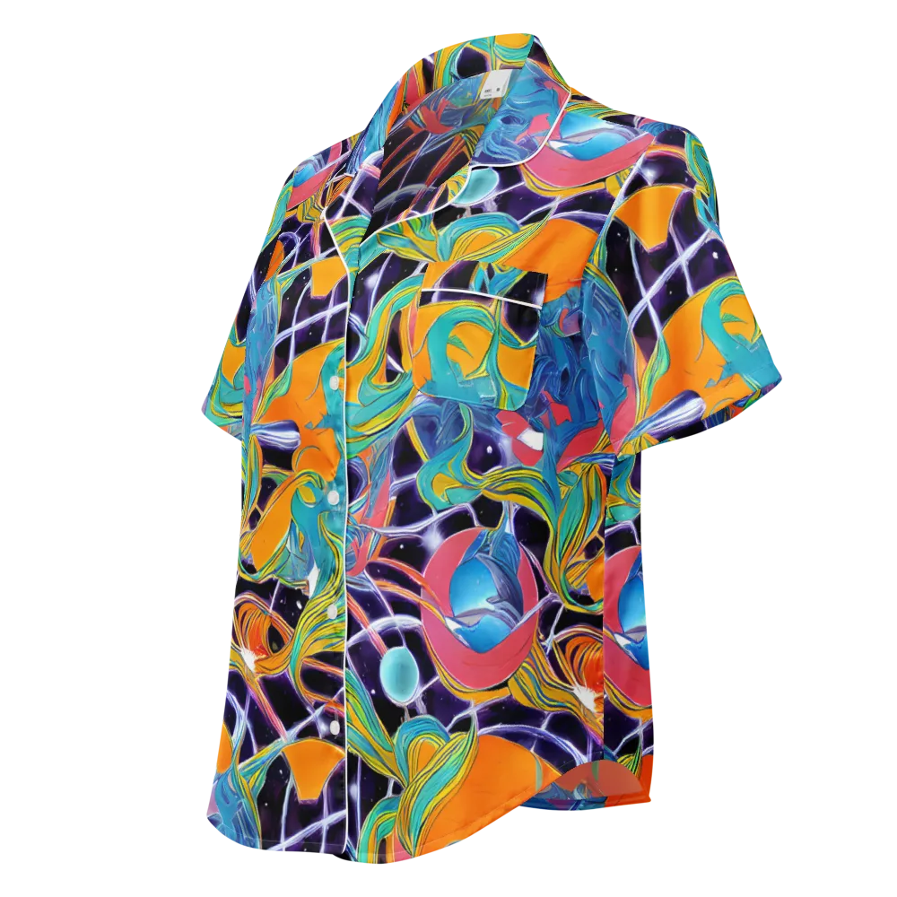 Prism Comet on Women's Short Sleeve Pajama Top — Left Front