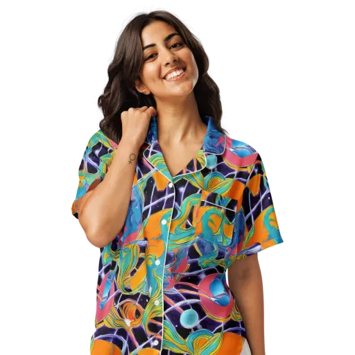 Prism Comet on a Women's Short Sleeve Pajama Top