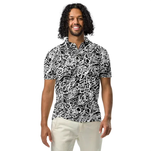 Blackcurrent on a Men's Slim Fit Polo Shirt