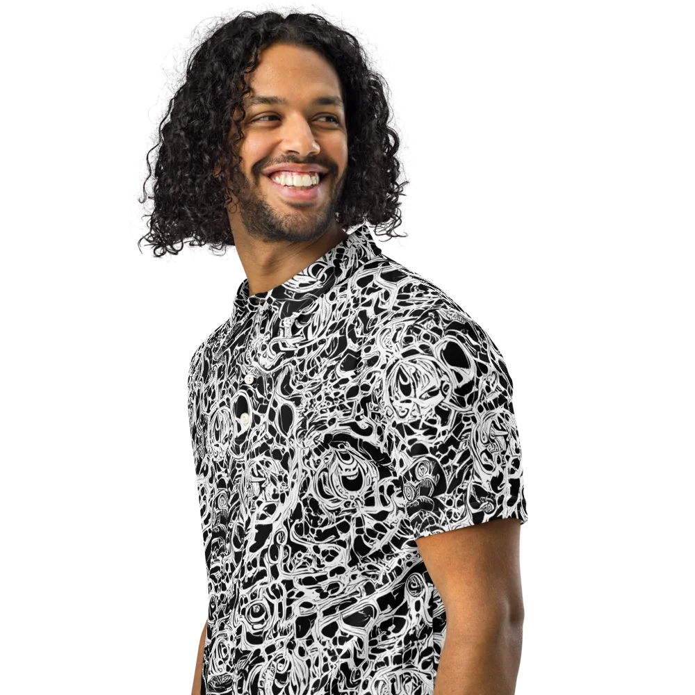 Blackcurrent on Men's Slim Fit Polo Shirt — Left Front