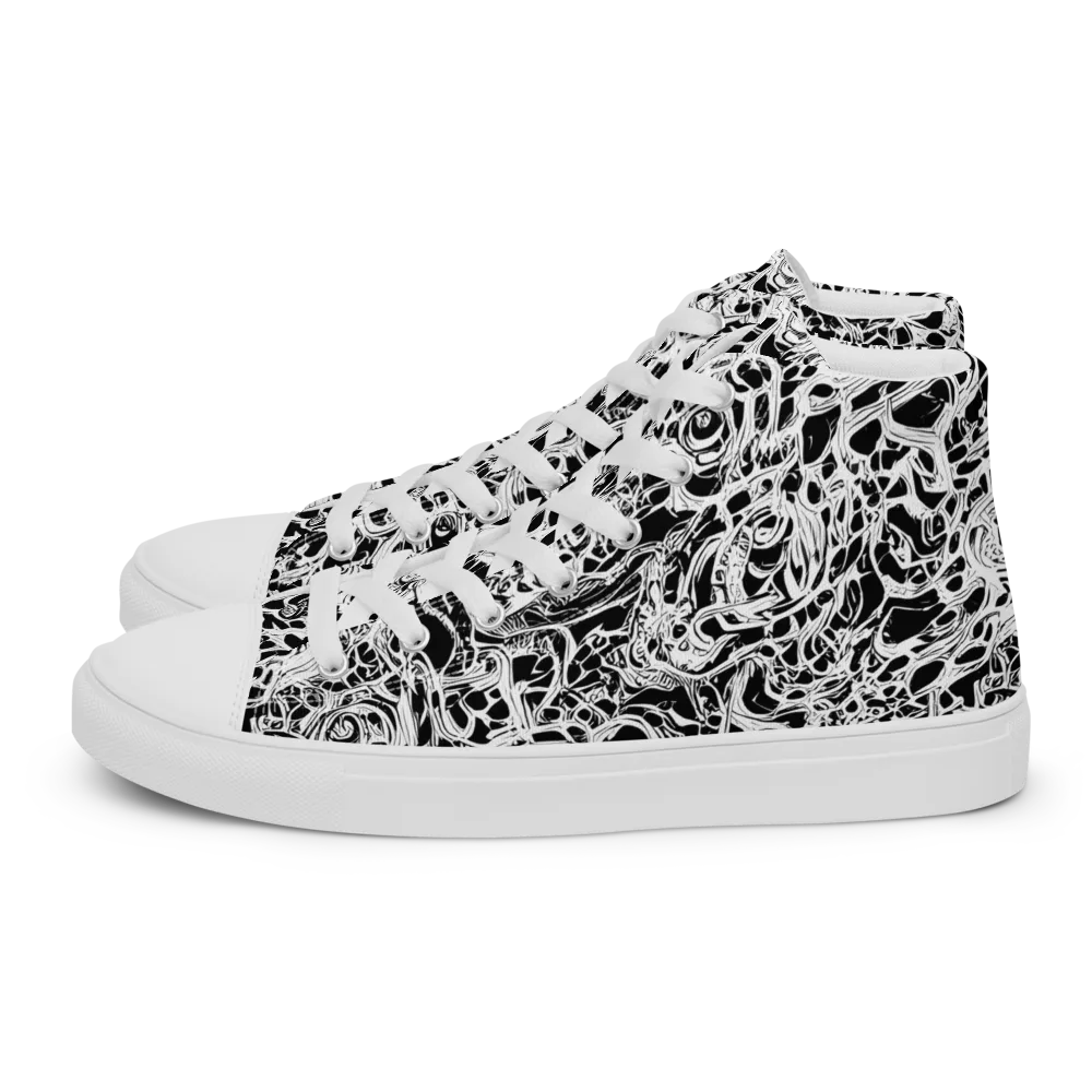 Blackcurrent on Men's High Top Canvas Shoes — Left