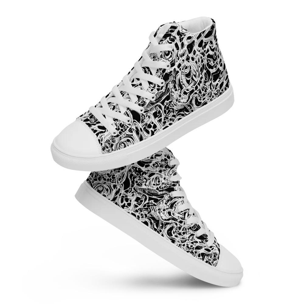 Blackcurrent on Men's High Top Canvas Shoes — Front