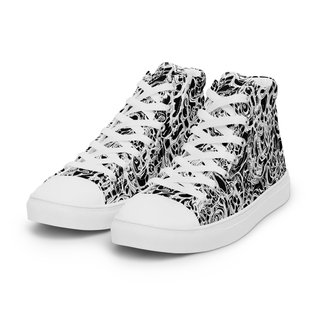 Blackcurrent on Women's High Top Canvas Shoes — Left Front