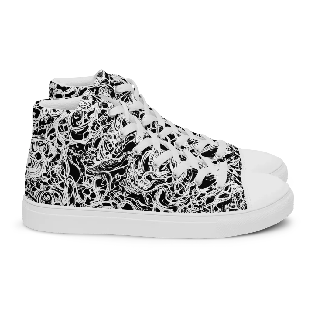 Blackcurrent on Women's High Top Canvas Shoes — Right