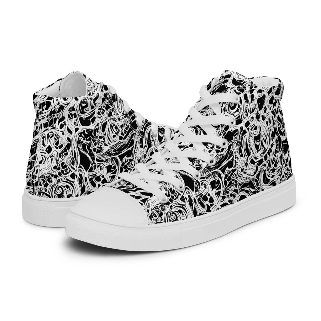 Blackcurrent on Women's High Top Canvas Shoes — Left