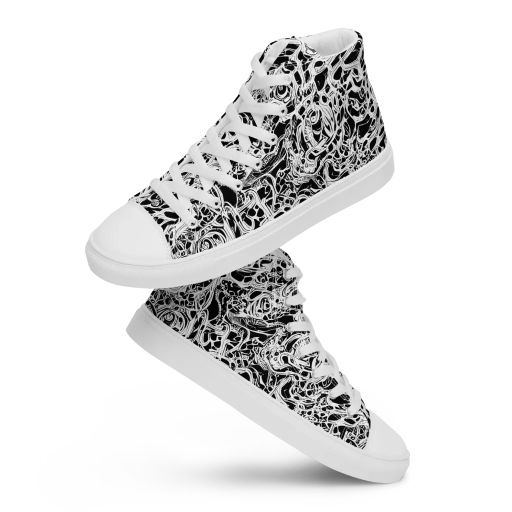 Blackcurrent on Women's High Top Canvas Shoes — Front