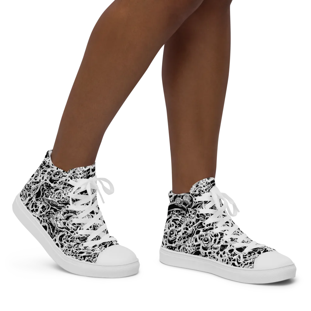 Blackcurrent on Women's High Top Canvas Shoes — Right