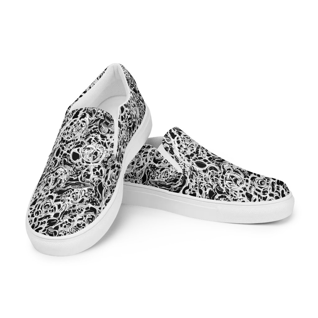 Blackcurrent on Women's Slip-On Canvas Shoes — Left Front