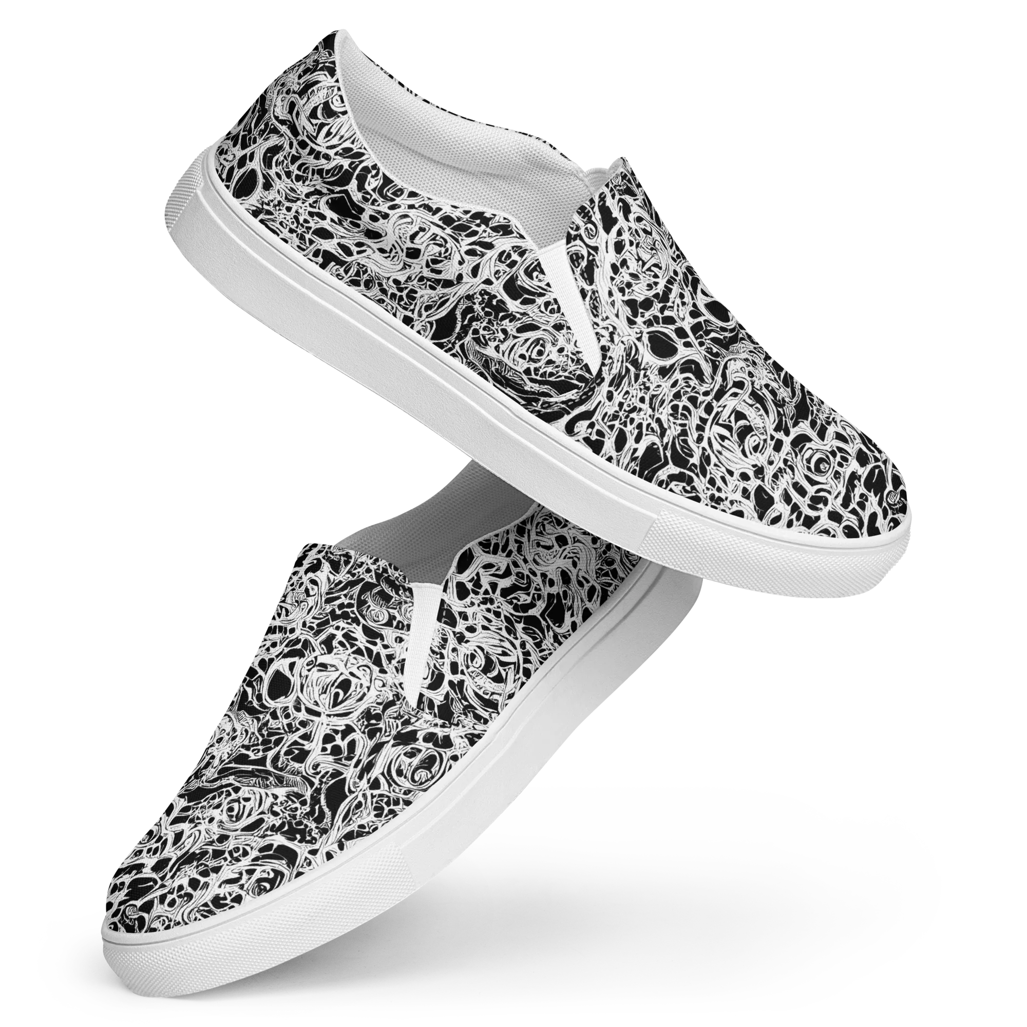 Blackcurrent on Women's Slip-On Canvas Shoes — Front