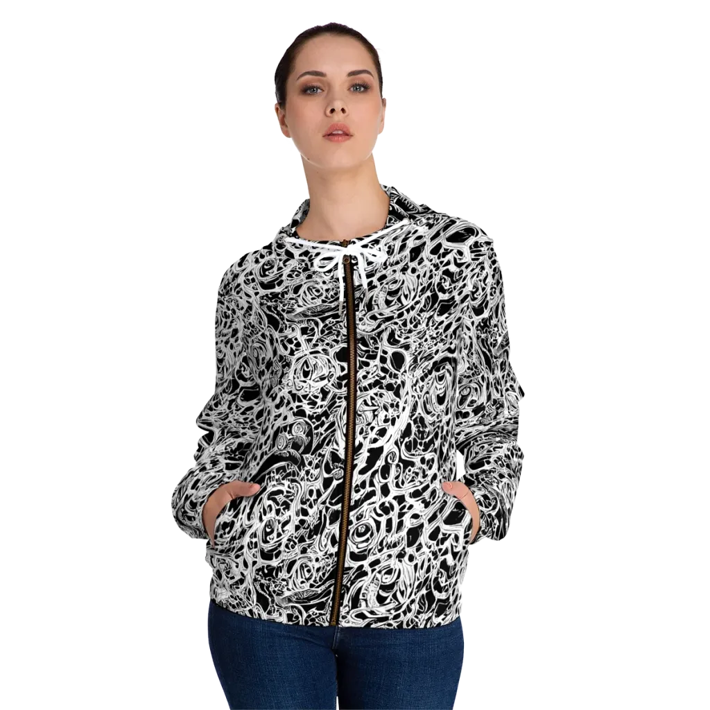 Blackcurrent on Women's Full-Zip Hoodie — Front On Person