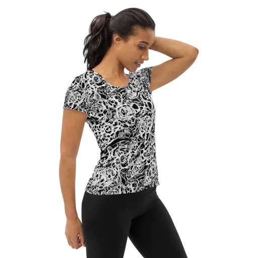 Blackcurrent on a Women's Athletic T-Shirt