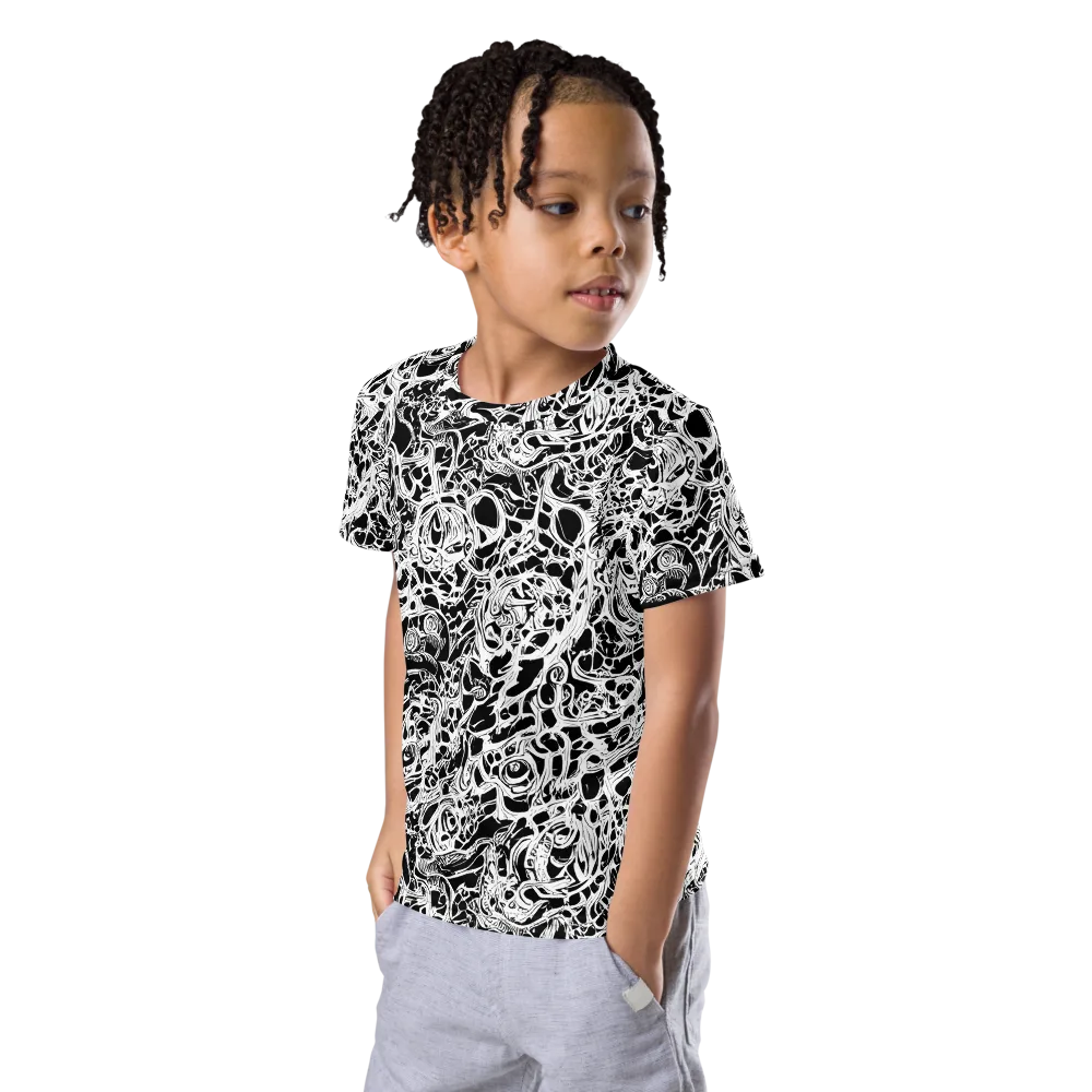 Blackcurrent on Kids Crew Neck T-Shirt — Left Front