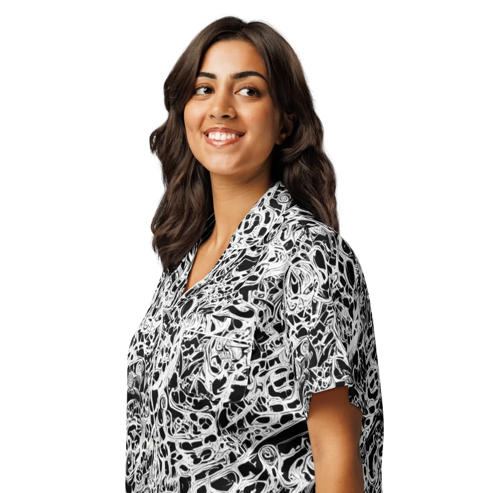 Blackcurrent on Women's Short Sleeve Pajama Top — Left Front