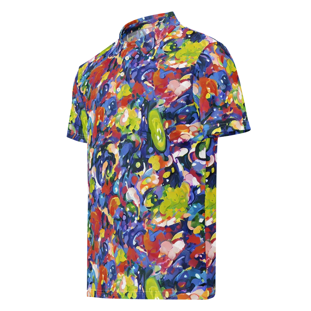 Neon Abstract on Men's Slim Fit Polo Shirt — Left Front