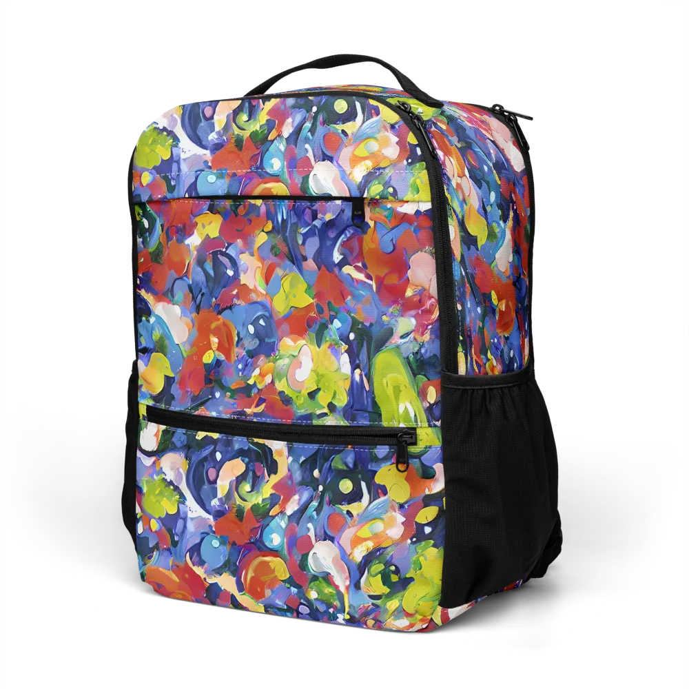 Neon Abstract on Utility Backpack — Left Front