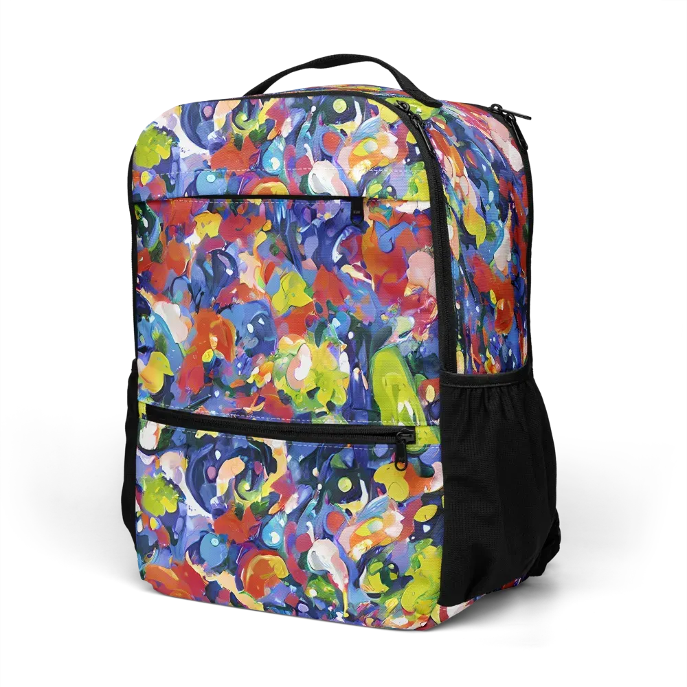 Neon Abstract on Utility Backpack — Left Front