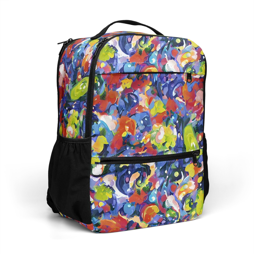 Neon Abstract on Utility Backpack — Right Front