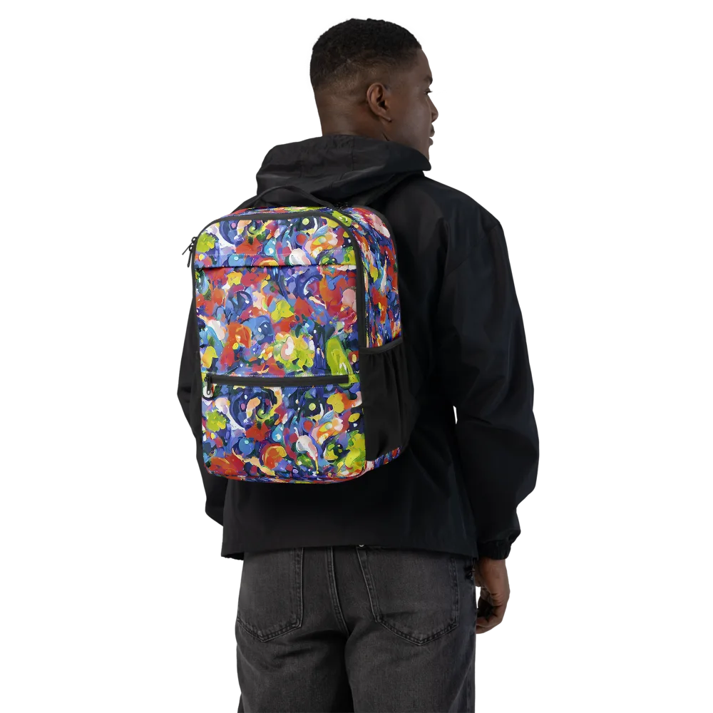 Neon Abstract on Utility Backpack — Back
