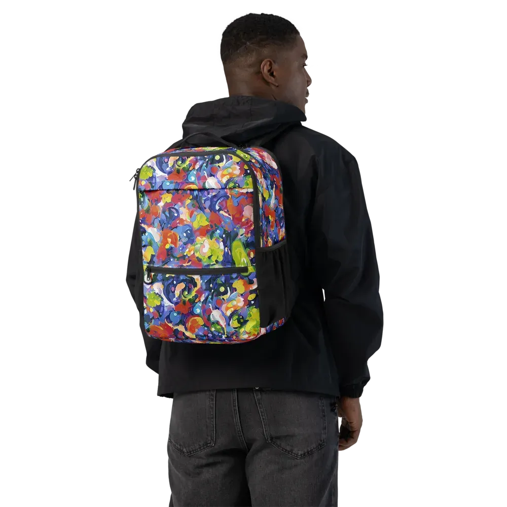 Neon Abstract on Utility Backpack — Back