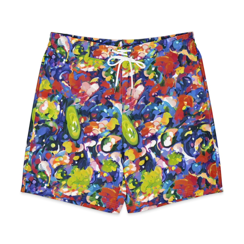 Neon Abstract on Men's Board Shorts — Front