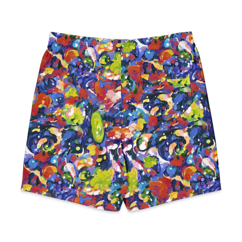 Neon Abstract on Men's Board Shorts — Back