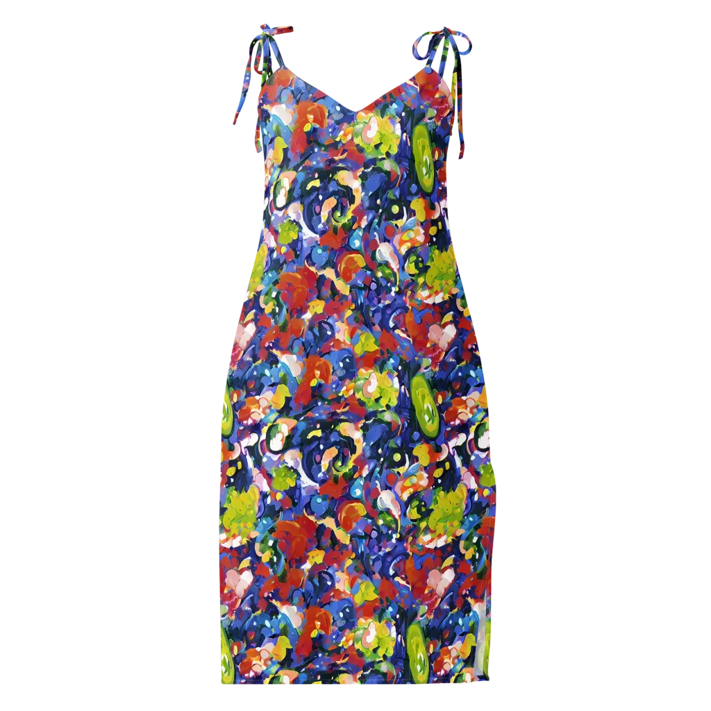 Neon Abstract on Slip Dress — Front