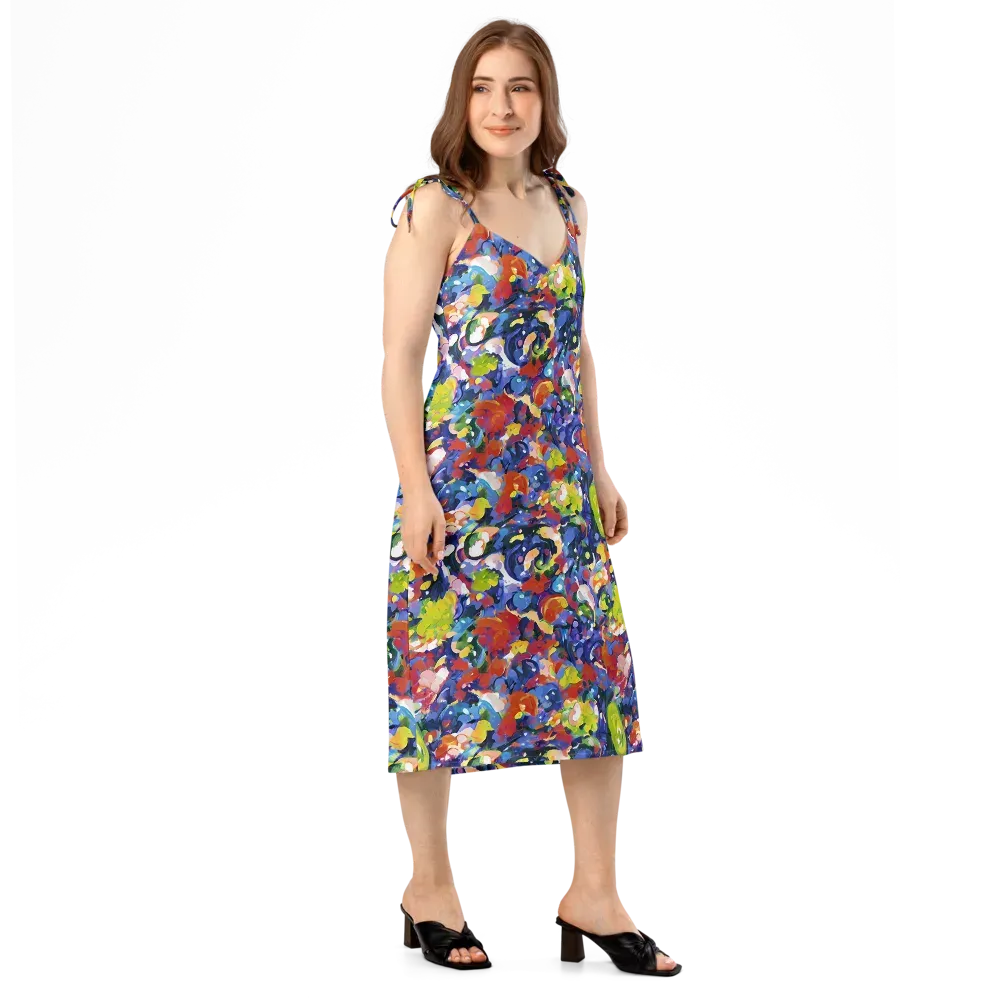 Neon Abstract on Slip Dress — Right Front
