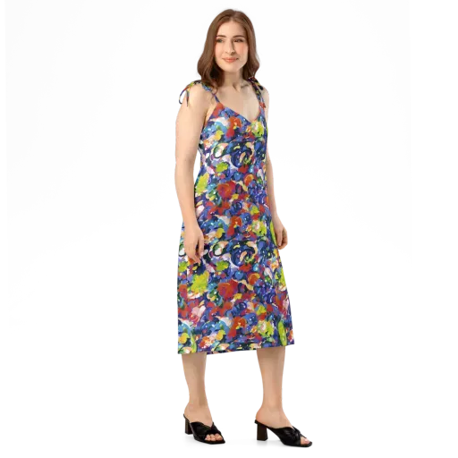 Neon Abstract on a Slip Dress
